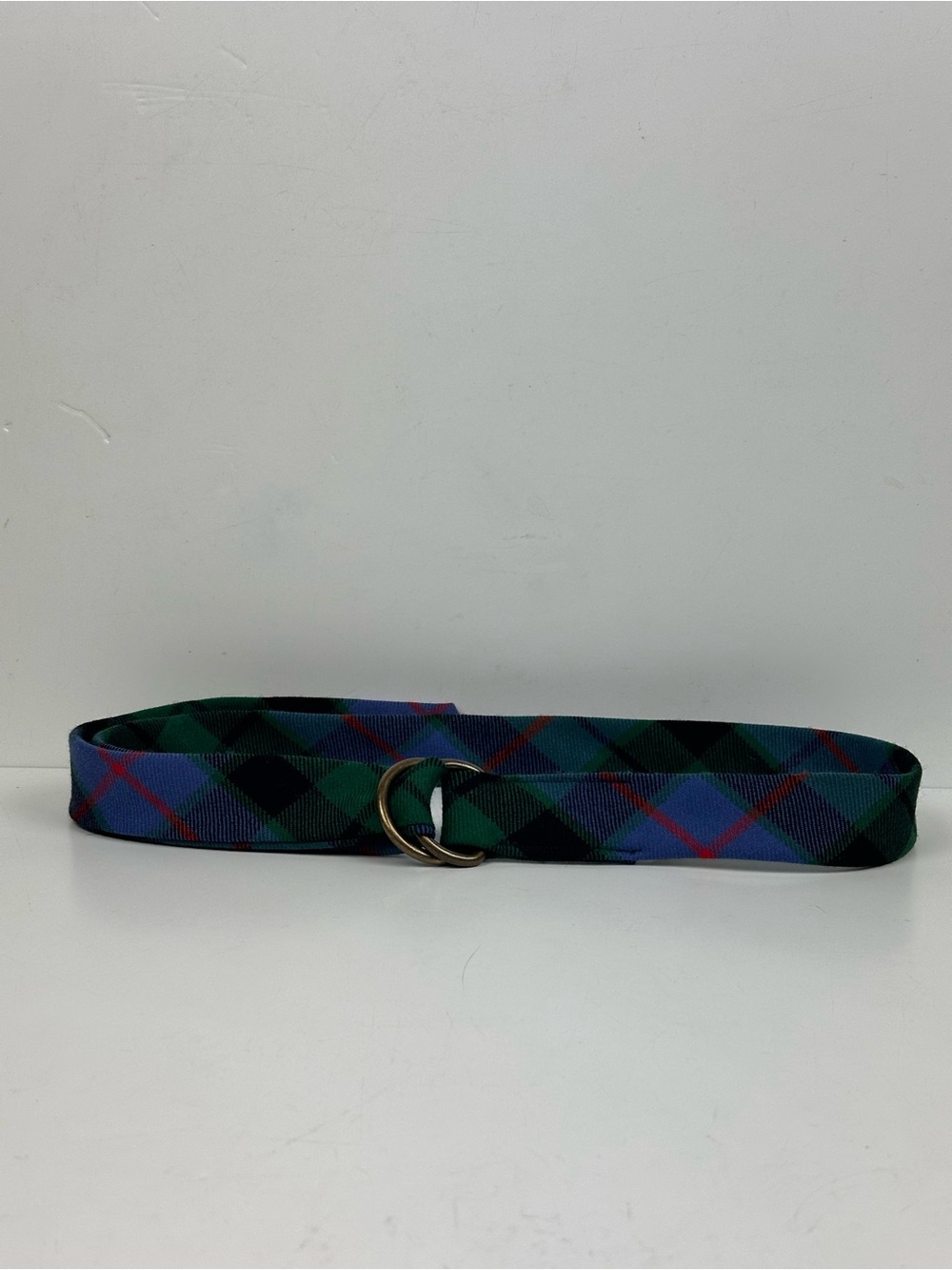 J. Crew Plaid Wool Ribbon D-Ring Belt - Picture 1 of 10